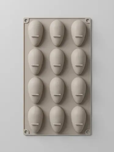 Thick silicone half-egg shaped mold for chocolate and candies, Model KS94