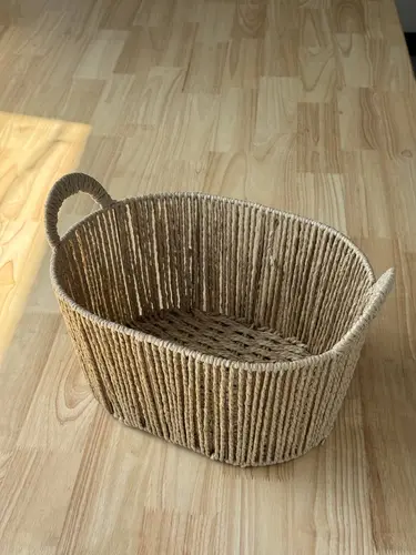 Большая плетеная корзина с ручками (Модель X-BS18L). Размер: 36 × 21 × 24 см