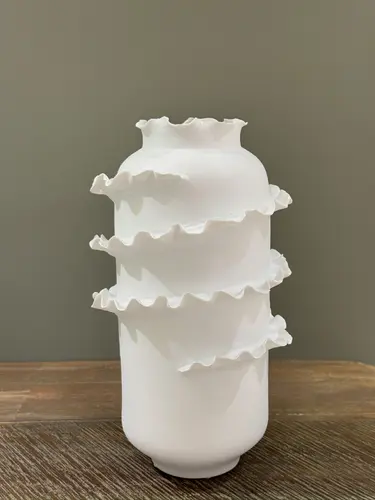 Керамическая ваза ручной работы в форме ребристой башни X-VASE-Y3