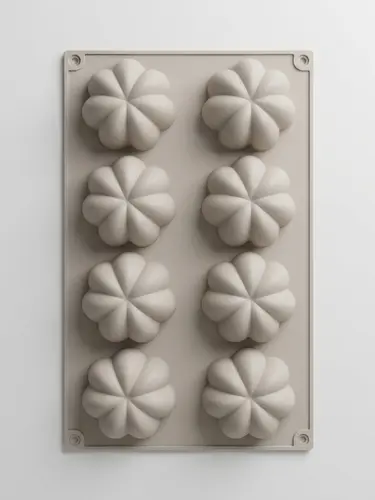 Thick silicone baking mold, pumpkin shape with deep segments, Model KS82