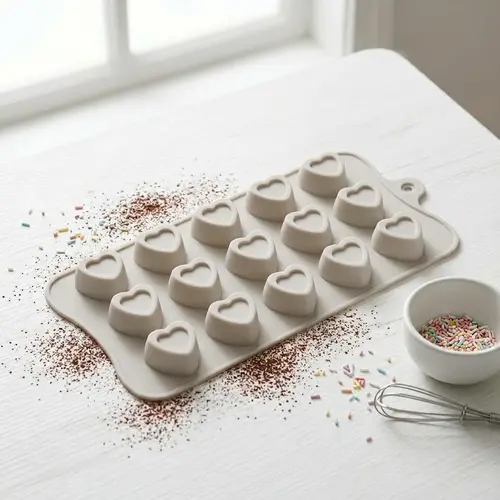 Qalin silikon tort va konfet uchun shakil (ko'tarilgan qirrali yurakchalar), Model KS110