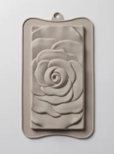 Thick silicone mold for chocolate bar with large rose pattern, Model KS106