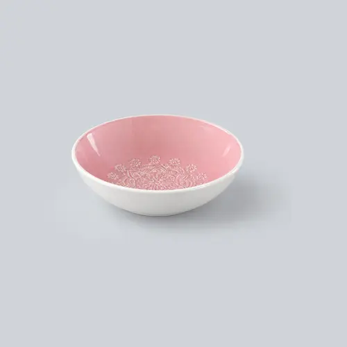 Etnik naqshli chuqur keramik tarelka (21 sm) X-MPL43C