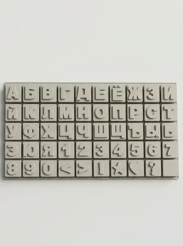 Kvadrat plitalardagi ruscha harflar va raqamlar shaklidagi tort bezash uchun qalin silikon shakl, Model KS139