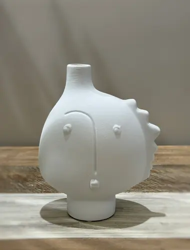Керамическая ваза ручной работы в виде лица X-VASE-Y4