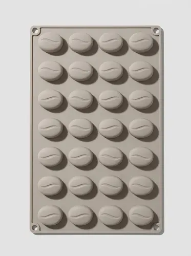 Thick silicone coffee bean-shaped mold for chocolate and candies, Model KS92