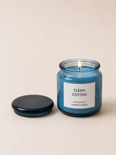 Ароматическая свеча Clean Cotton, синяя, модель X-CND8-B