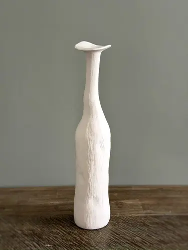 Ручная керамическая ваза в виде удлиненного кувшина, белая X-VASE-V10L