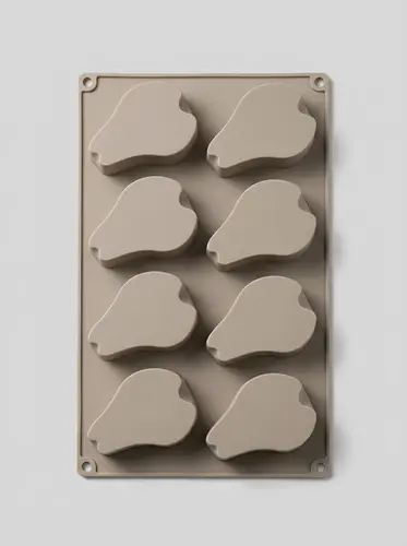 Thick silicone pear-shaped mold for chocolate and candies, with stem, Model KS90