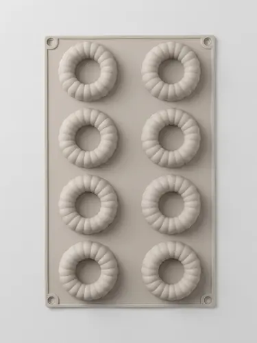 Thick silicone mold, ribbed rings shape, Model KS73