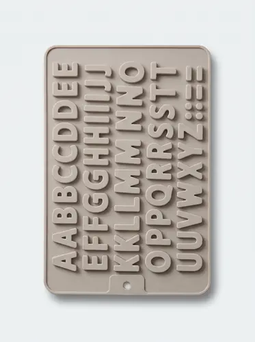 Thick silicone mat for cake decoration with Latin letters and numbers, Model KS101