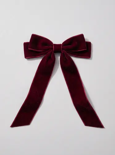 Bordo baxmal yangi yil banti, 14 × 14 sm