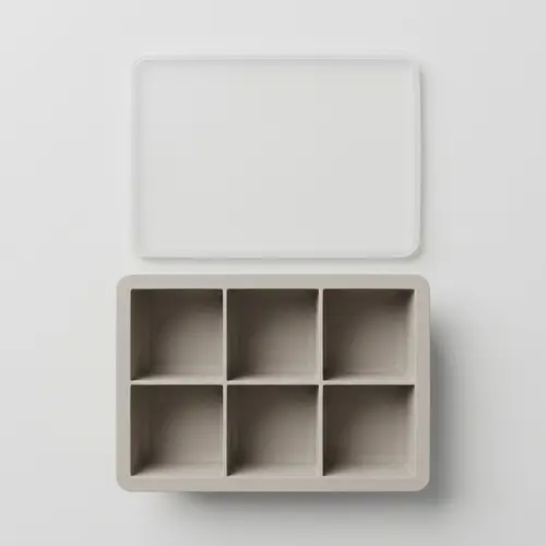 Qopqoqli, katta muz kublari uchun zich silikon shakl, Model KS156