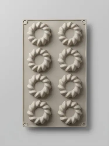 Thick silicone baking mold, ring shape with wavy edge, Model KS70