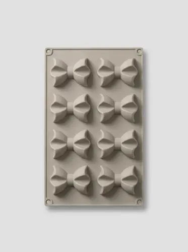 Thick silicone chocolate and candy mold, 3D bow shape, Model KS71
